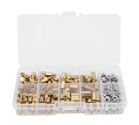 Cloimei 136 piezas de latón hexagonal separador espaciador pilar M4 hexagonal separador kit de hardware industrial duradero anti latón material de acero inoxidable para montaje ele