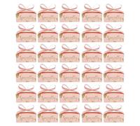 Cloimei 30 UNIDS Bowknot Cajas de regalo para galletas Fiesta Navidad Cumpleaños Bodas Suministros Cajas de favores elegantes para dulces Joyería Delicias de chocolate para sp (rosado)