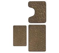 Cloimei Alfombra de baño con Relieve de adoquines, Espuma viscoelástica Suave, Antideslizante, Absorbente de Agua, Alfombra de baño Lavable a máquina, 16.0 x 24.0 in, para baño, do (Caqui)