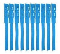 Cloimei Bandas de identificación de ganado Paquete de 10 etiquetas de identificación de vacas de plástico resistente para marcado de ganado y gestión de granjas Anillos reutilizabl (Azul)