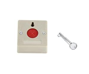 Cloimei Botón de pánico de emergencia Alarma de seguridad con cable de 24 V CC Interruptor pulsador de seguridad para oficina en casa Ancianos discapacitados Botón rojo cuadrado co