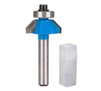 Cloimei Broca enrutadora, herramienta de chaflán de vástago redondo de 45 grados y 1/4 de pulgada con rodamiento para proyectos de carpintería en tableros de partículas de madera (1/4*1/4)