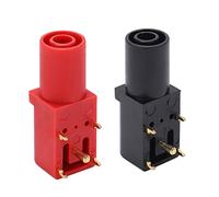 Cloimei Conector tipo banana PCB de 4 mm, conector tipo banana de seguridad chapado en ángulo recto para multímetros, equipos de prueba de circuitos, material de latón PA, 2 piezas