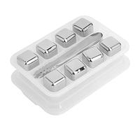 Cloimei Cubitos de Hielo de Acero Inoxidable Piedras Reutilizables para Enfriar Vino y Whisky con Caja de Almacenamiento de Pinzas para Hielo Piedras de Hielo de Metal No Porosas P (8 Cubitos con