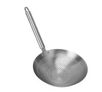 Cloimei Cuchara coladora de acero inoxidable Espumadera de malla fina de 3 mm con mango cómodo Cuchara ranurada grande para cocina Cocinar Freír Pasta Verduras Filtro de aceite Ace (22cm)