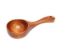 Cloimei Cuchara de gachas de madera natural Cuchara de madera para cocina Mango cómodo Superficie lisa Cucharón multiusos para cocinar Servir en casa Restaurante Phoebe Wood 4.4 oz