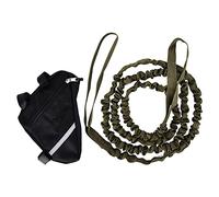 Cloimei Cuerda de remolque Correa de tracción de bicicleta ajustable elástica de nailon resistente para ciclismo al aire libre Aventura familiar Equipo de equitación para padres e (Verde militar)