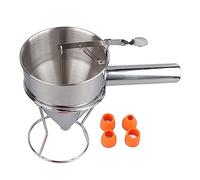 Cloimei Dispensador de masa de acero inoxidable con 4 boquillas de silicona Dispensador de masa para panqueques de gran capacidad de 1200 ml para herramientas de cocina para hornea