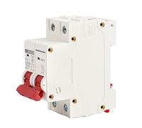 Cloimei Disyuntor en miniatura de CC 50A 2P Protector de circuito solar fotovoltaico DZ47 63Z C50 para sistemas solares Aplicaciones marinas Montaje en carril DIN Protección DC500V