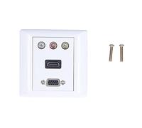 Cloimei Enchufe de Pared de Audio y vídeo Panel de vídeo Compuesto 1080P Placa de Pared de Interfaz Multimedia de Alta definición con Puertos VGA HDMI para Cine en casa Instalación