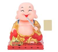 Cloimei Estatua de Buda con Mano Que se Mueve automáticamente, alimentada por energía Solar, Figura Decorativa de Monje para el hogar, el Coche, la Oficina o el Escritorio, Hecha d (Dorada)