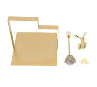 Cloimei European Style Square Napkin Holder Metal Tissue Stand with Sitting Rabbit Decor Iron Art Square Tissue Rack for Home Office Restaurant Stylish Multifunctional Napkin Disp (Oro)