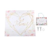 Cloimei Fondo de Boda con diseño romántico de Corazones, fácil de Instalar, Tejido de poliéster, decoración para Bodas y Fiestas de Compromiso, 76 x 70,1 Pulgadas, con Caja de rega (con Caja de