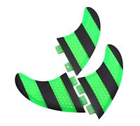 Cloimei G5 Surf Fins Thruster Set Aletas de Tabla de Surf de Fibra de Vidrio Premium para Tablas Cortas Longboards Juego de 3 Aletas de Alto Rendimiento Verde Negro 11,7 cm