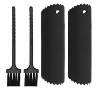 Cloimei Juego de 2 peladores de ajos, tubo de rodillo de silicona con cepillo, utensilio de cocina premium para pelar dientes de ajo sin esfuerzo en casa, negro, 13 cm