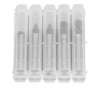 Cloimei Juego de 5 brocas rotativas de carburo de acero de tungsteno de doble patrón para carpintería con cabezal de molienda para madera, plástico, grabado, biselado y ranurado