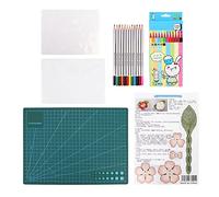 Cloimei Juego de hojas termorretráctiles para tabla de cortar A4, kit de manualidades con 12 pinceles de colores para proyectos de arte, fabricación de joyas e ideas de regalos cre