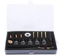 Cloimei Kit de accesorios para antorcha de soldadura profesional Boquilla de vidrio Abrazadera de tungsteno Anillo de silicona para pistola de soldadura de argón WP17 WP18 WP26 Con