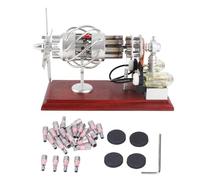 Cloimei Kit de Modelo de Motor Stirling de 16 Cilindros con Plato oscilante, accionado por Aire Caliente, demostrador Educativo de Ciencias y física para Estudiantes, Profesores y
