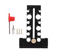 Cloimei Kit de plantilla para hacer pasadores de madera, 12 agujeros, placa cortadora ajustable, herramienta de varilla redonda de aleación de aluminio para proyectos de carpinterí