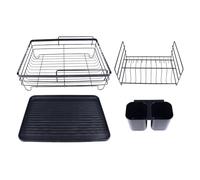Cloimei Large Dish Drying Rack Stainless Steel Space Saving Detachable Utensil Holder Dish Drainer with Draining Mat for Kitchen Countertop Organizer Bowls Plates Cups 16.9 x 12.6