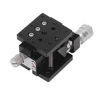 Cloimei Mesa deslizante de rodillos cruzados manual de alta precisión con etapa lineal de eje Z con perilla micrométrica Aleación de aluminio anodizado negro para instrumentos ópti (40X40mm)