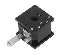 Cloimei Mesa deslizante de rodillos cruzados manual de alta precisión con etapa lineal de eje Z con perilla micrométrica Aleación de aluminio anodizado negro para instrumentos ópti (60X60mm)