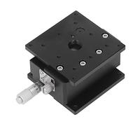 Cloimei Mesa deslizante de rodillos cruzados manual de alta precisión con etapa lineal de eje Z con perilla micrométrica Aleación de aluminio anodizado negro para instrumentos ópti (80X80mm)