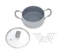 Cloimei Olla freidora japonesa con doble asa, mini olla para freír con tapa, rejilla para escurrir el aceite, auténtico utensilio de cocina para tempura, ideal para el hogar, la co