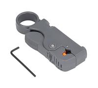 Cloimei Pelacables coaxial profesional, herramienta de pelado de cables rotativa manual con profundidad ajustable para cables de red RG58 RG59 RG62, asiento de matriz, cuchillas do