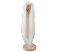 Cloimei Peluca de muñeca 1/4 Peluca de muñeca articulada con bola Peluca de pelo suave de seda de alta temperatura larga y recta para muñecas de 7 a 8 pulgadas Estilo DIY cuero cab (Blanca)