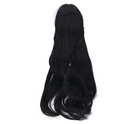 Cloimei Peluca larga para muñeca, suave y rizado, alambre de fibra de alta temperatura de 8 a 9 pulgadas, peluca de pelo de muñeca que se puede recortar, hermoso cabello de repuest (Negra)