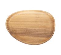 Cloimei Plato de cena de madera de estilo japonés, hecho a mano, madera de nogal, diseño único, plato para servir postre, merienda, fruta, aperitivo, vajilla reutilizable (26CM * 21CM)