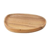 Cloimei Plato de cena de madera de estilo japonés, hecho a mano, madera de nogal, diseño único, plato para servir postre, merienda, fruta, aperitivo, vajilla reutilizable (16CM * 12CM)