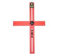 Cloimei Regla de posicionamiento de perforación profesional Herramienta de medición cuadrada en T Localizador de punzones de aleación de aluminio Guía de broca con diseño plegable