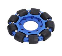 Cloimei Rueda Omni Rueda de robot 4 pulgadas Omnidireccional Aleación de aluminio Pieza componente para robot DIY Funcionamiento suave Rodamientos dobles Material de silicona Fácil ((Rueda única)