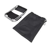 Cloimei Silla Plegable portátil, Silla de Camping Ligera con Tela Oxford Transpirable, Marco de Aluminio Resistente para Pesca al Aire Libre, mochilero, Negro, 23,5x22x47cm, 418g