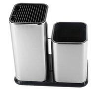 Cloimei Soporte para cuchillos de acero inoxidable, organizador de almacenamiento de cuchillos de cocina con diseño desmontable y base ponderada para cuchillos de chef, tijeras, ut