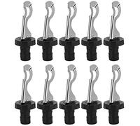Cloimei Tapón de Vino Prensa de Silicona Tapones de Botella Sellados al Vacío Cocina a Prueba de Fugas para Restaurantes Bares Hoteles 10 Piezas Acero Inoxidable Negro 9.5x3.2x3.2c