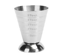 Cloimei Taza medidora profesional de acero inoxidable para cócteles con escala de onzas, herramienta de barra pulida con espejo para camareros, mixólogos, acero inoxidable 304, cap