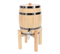 Cloimei Vino de madera de roble de 3 litros con grifo Almacenamiento de whisky vertical de gran capacidad Multifuncional para decoración de bar en el hogar Material de roble de pri