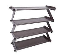 Cloimei Zapatero de Acero Inoxidable de 4 Niveles, Estante para Zapatos Resistente, Organizador, Soporte de Almacenamiento para Armario de Entrada, Dormitorio, Sala de Estar, Plate (Café)