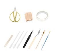 Cloisonne - Juego de herramientas de esmalte, tijeras, pipetas, cuchillo de pintura, tablero de madera, paquete de material de pincel, kit de herramientas de esmalte de filigrana