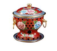 Cloisonne - Olla pequeña de cobre para uno, diseño tradicional de Beijing antiguo, ideal para uso comercial y comedor en casa