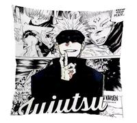 Clokelai Jujutsu Kaisen Funda de cojín, Jujutsu Kaisen, 45 x 45 cm, funda de almohada decorativa, funda de cojín GojoSatoru súper suave, suave y cómoda