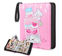 CLOKORIA Álbum para Cartas Coleccionables,Álbum para Cartas de 9 Bolsillos,50 Páginas Pueden Contener 900 Tarjetas,Carpeta de Tarjetas de PU Impermeable (Botella de Leche, 900 Bolsillos)