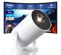 CLOKOWE Mini proyector Bluetooth WiFi, aplicación integrada, proyector portátil inteligente con rotación de 180°, Keystone automático, compatible con 1080P, compatible con HDMI/USB/TV Stick/Smartphone