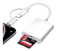 Clomnpe Lector Tarjetas SD iPhone/USB C, Certificado Apple MFi, Lector de Tarjetas SD/TF con Diseño de Doble Ranura, Transmisión bidireccional y Alta Velocidad, para iPhone, iPad, Cámara etc