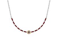 Clondo Collar para hombre y mujer As Roma de acero inoxidable - Producto oficial fútbol - Joya con logotipo - Idea regalo elegante para aficionados amarillos - Niño y niña, Medium, Acero aleado, Sin