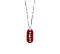 Clondo Collar para hombre y mujer As Roma de acero inoxidable - Producto oficial fútbol - Joya con logotipo - Idea regalo elegante para aficionados amarillos - Niño y niña